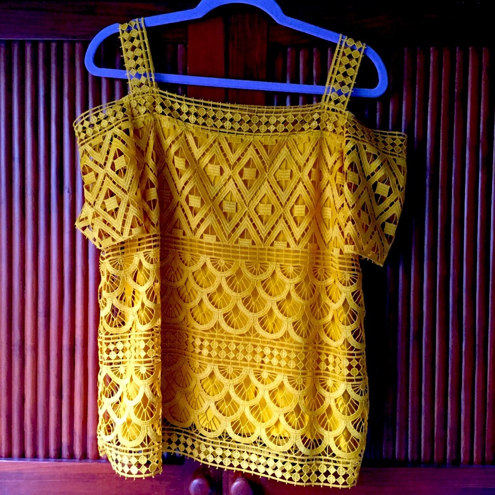 Cop.Copine Hand cut lace top.